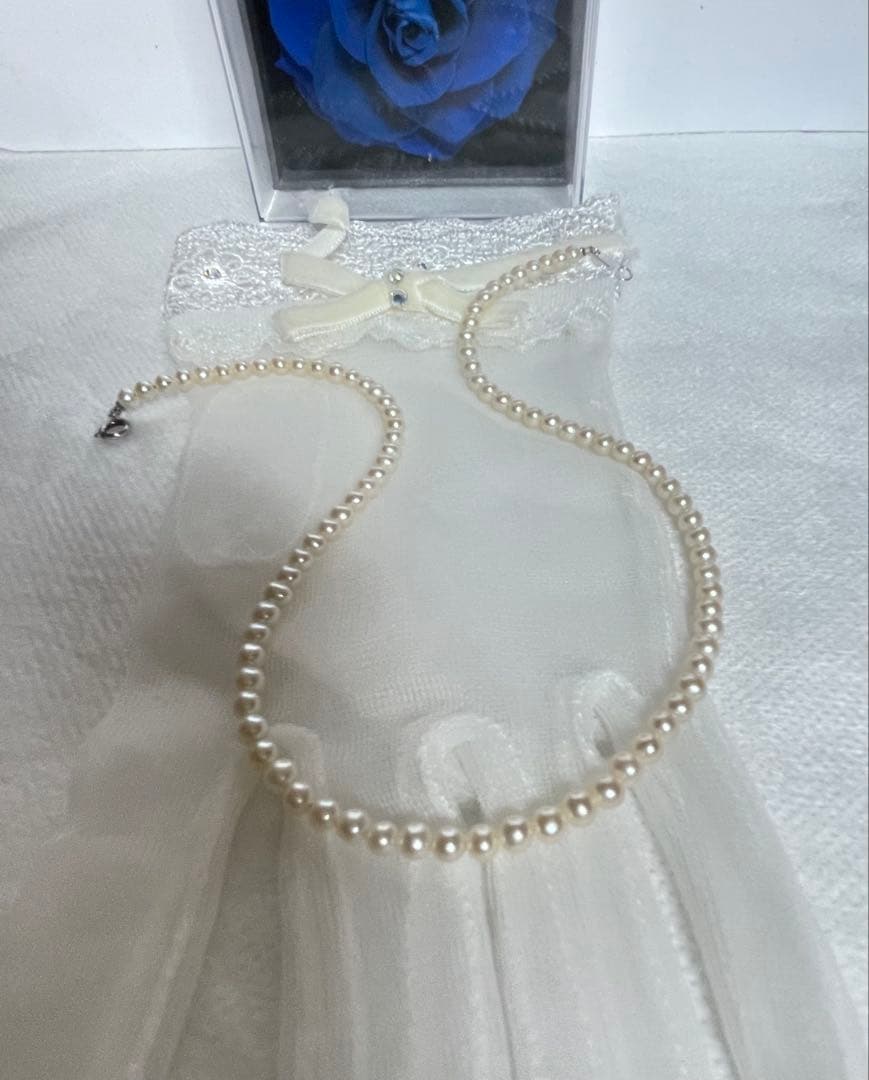 Pure Pearl Baby Pearl Necklace 4mm size in white freshwater or Akoya pearls with silver 925 clasp and 38cm length