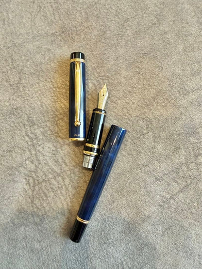 PILOT GranSce fountain pen in discontinued Marble Blue color with fine nib, new and unused condition