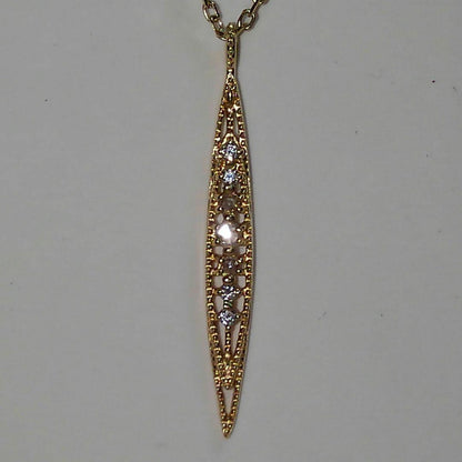 Agete K14 Limited edition diamond necklace with sparkling diamonds on a gold chain