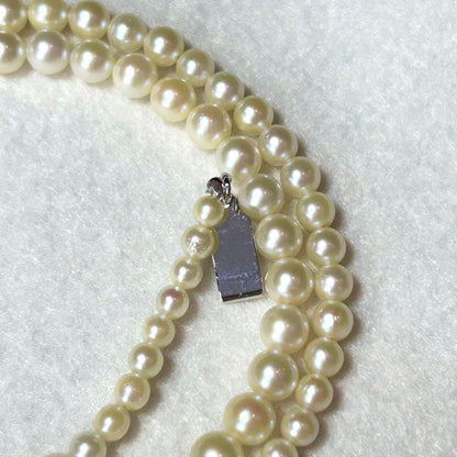 Akoya pearl necklace featuring gradation pearls sized 7.6 to 3.4 mm, 45 cm (17.7 in) length