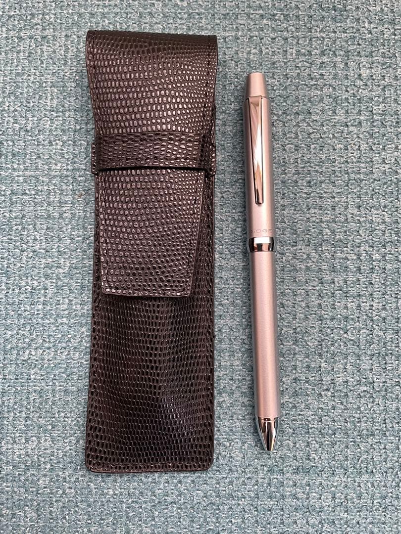 Pilot Multi-Function Pen Z-GR-SBN New silver metal and leather ballpoint pen and mechanical pencil with pen case and box