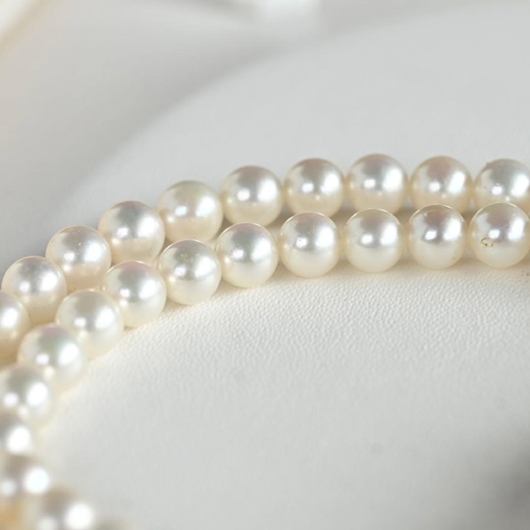 Highest Grade Mikimoto Hanadama Akoya Pearl Necklace with 5.5-6mm round pearls and silver clasp