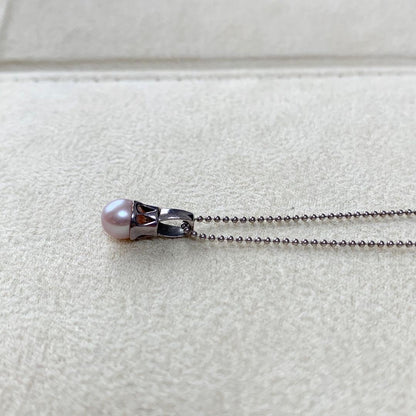 Agate pink pearl necklace 36cm length with 5.5cm extender and 1.3cm top size