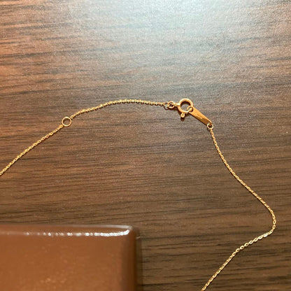 Law agete K10 yellow gold diamond cross motif necklace with 0.03ct diamonds and 40cm chain