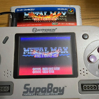 SFC Metal Max Returns Super Famicom game cartridge with box and wrinkled instruction manual