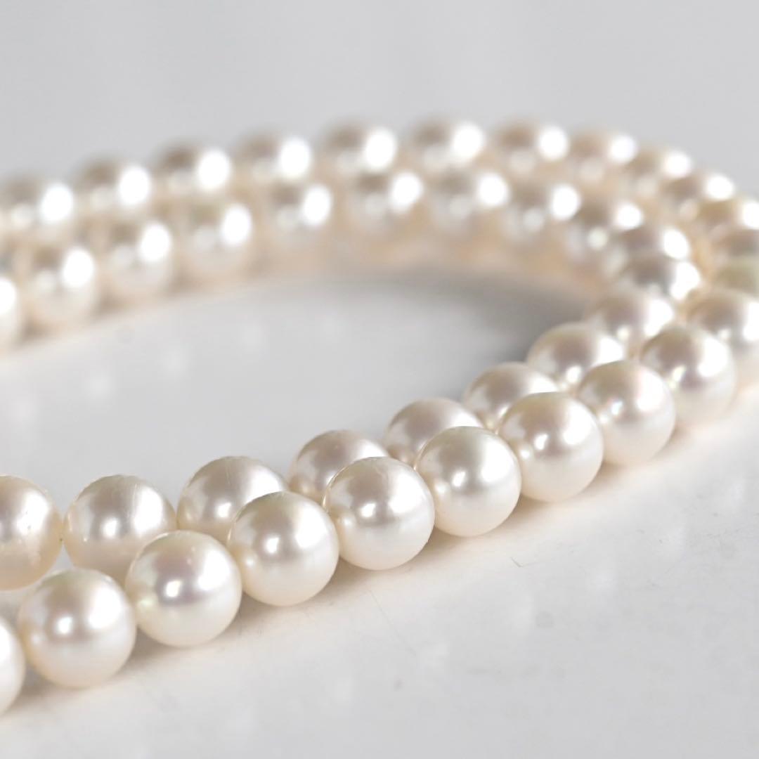 Takatsuki pearl necklace and matching earrings set with round 7mm Aoyama pearls and silver clasps