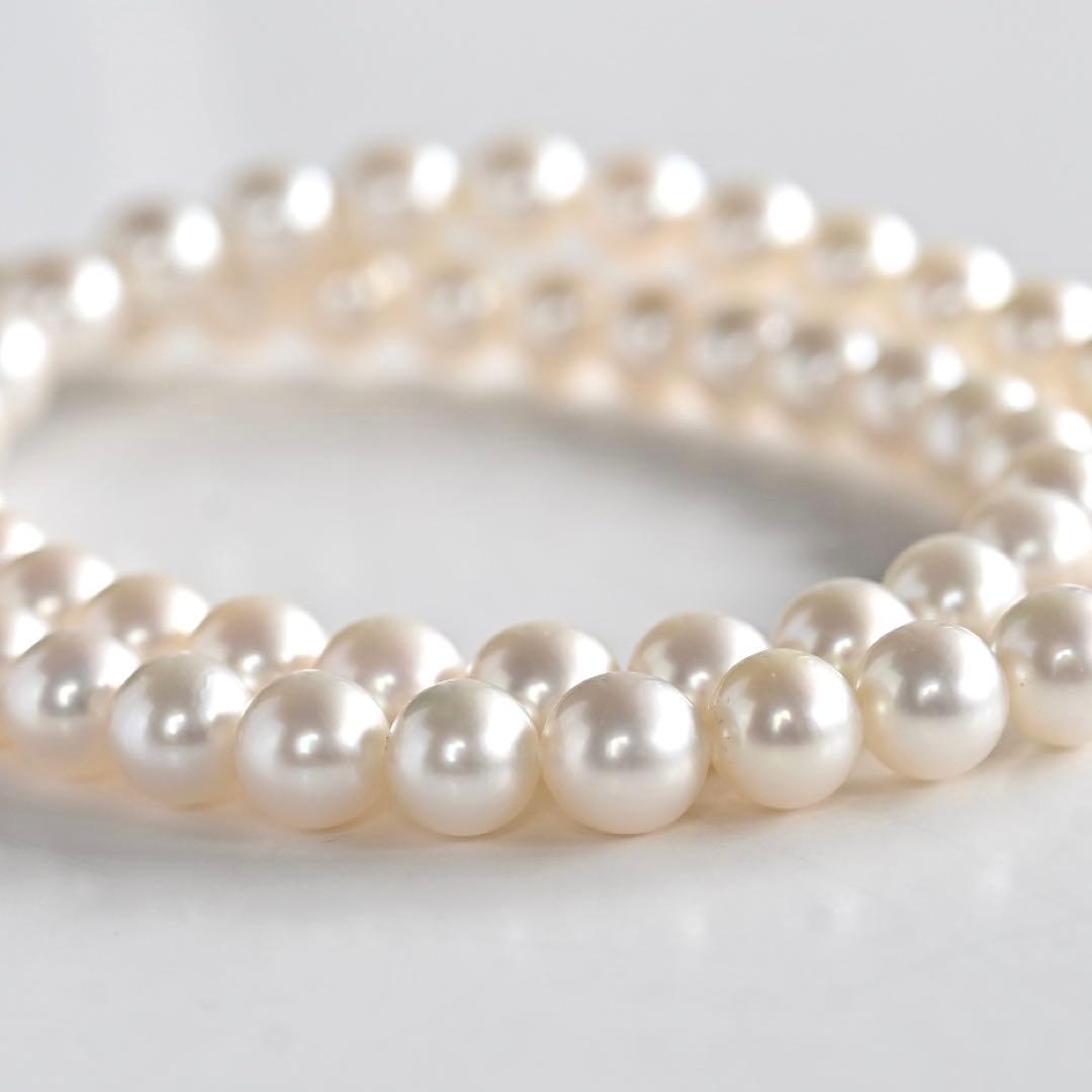 Takatsuki pearl necklace and matching earrings set with round 7mm Aoyama pearls and silver clasps