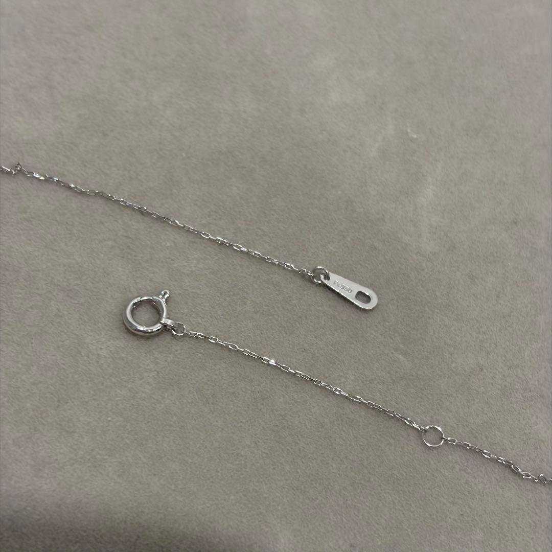 Law Pink Akoya pearl necklace with 0.03ct diamond set in platinum, featuring 3.5-4.0 mm pearls on a 41 cm chain