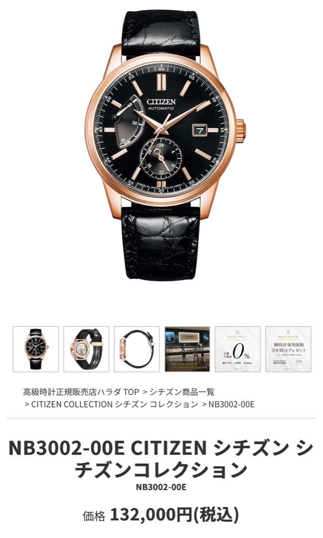 Citizen NB3002-00E Automatic Men's Watch — Japanese