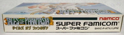 Tales of Phantasia Super Famicom game cartridge with box and manual by Namco