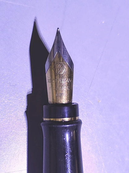 Waterman pen set with dark green and black marble fountain pen and black ballpoint pen from France Paris