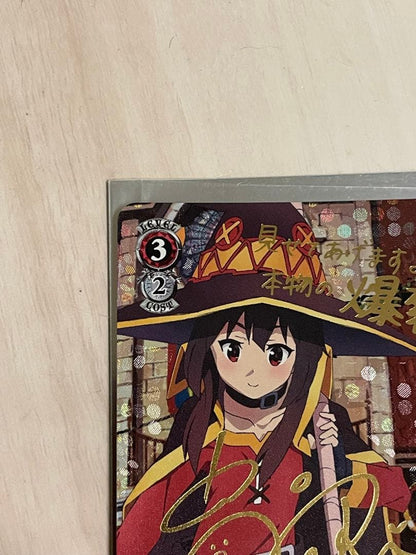 Weiss Schwarz KonoSuba: God's Blessing on This Wonderful World! Weiss Schwarz Megumin SP signed This Wonderful World! Rie Takahashi foil — Japanese