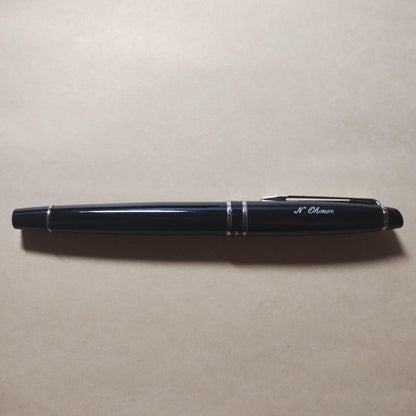 WATERMAN Expert Black Fountain Pen made of black resin with silver accents, shown capped