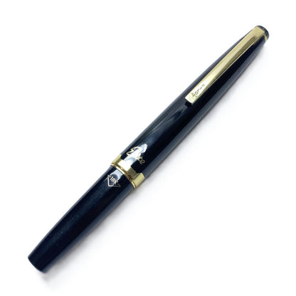 PILOT Elite Fountain Pen with 18K-750 fine tip, sleek black body, and polished gold accents