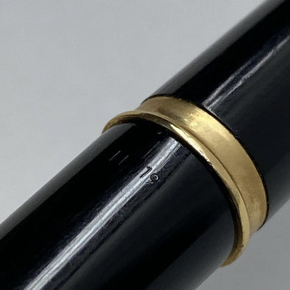 PILOT Elite Fountain Pen with 18K-750 fine tip, sleek black body, and polished gold accents