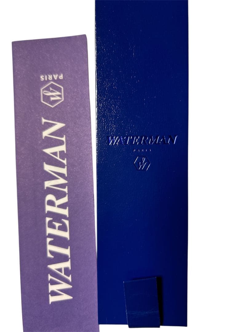 Waterman W262213 Hémisphère Fountain Pen with silver and blue flower pattern and stainless steel tip