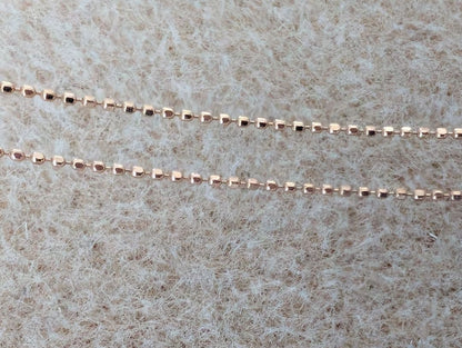 agete K10 pink gold necklace with adjustable pin slider cut chain, approximately 44 cm length