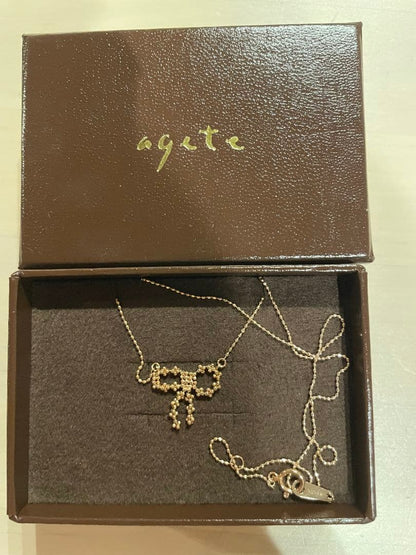 agete K10 Necklace in pink gold weighing approximately 1.6 grams