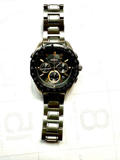 SEIKO BRIGHTZ クロノグラフ ソーラー 電波時計 Solar Men's Watch — Japanese