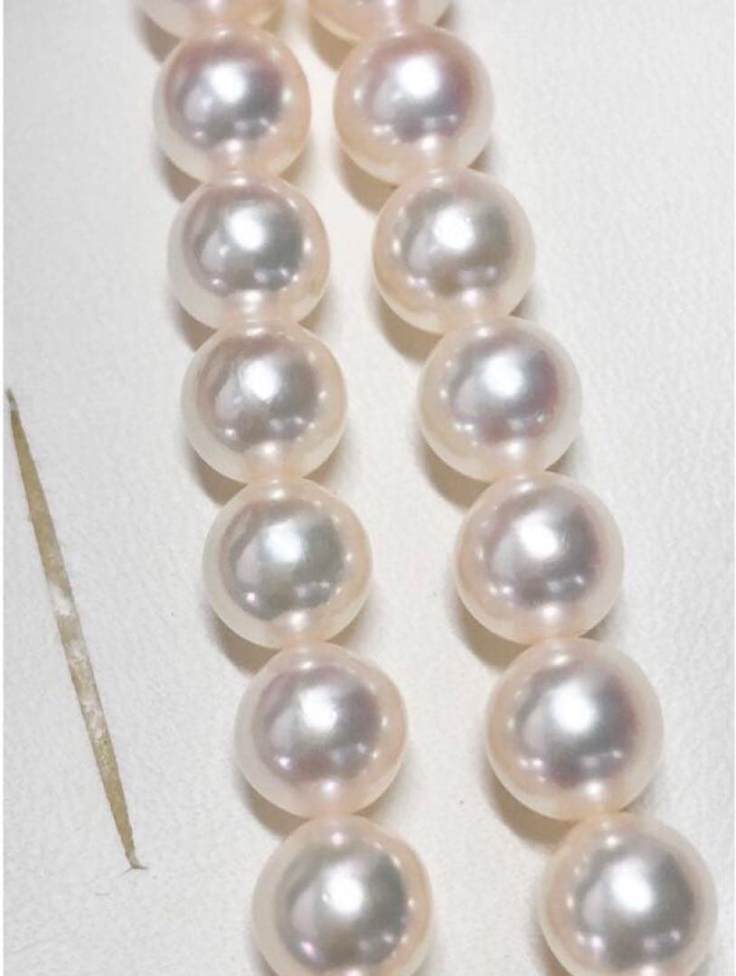 Matsuzakaya Akoya pearl necklace with 6.5-7.0mm pearls and matching 6.7mm k14wg earrings