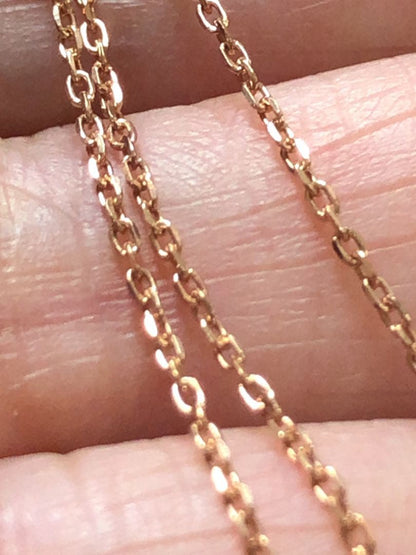 Agete K10 chain necklace 40cm length weighing 1.17g in gold tone on white background