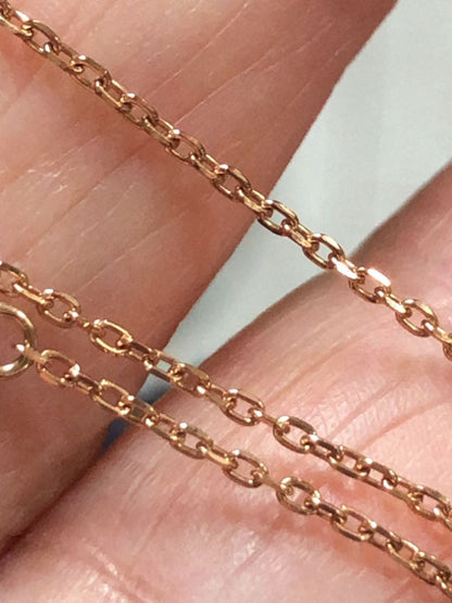 Agete K10 chain necklace 40cm length weighing 1.17g in gold tone on white background