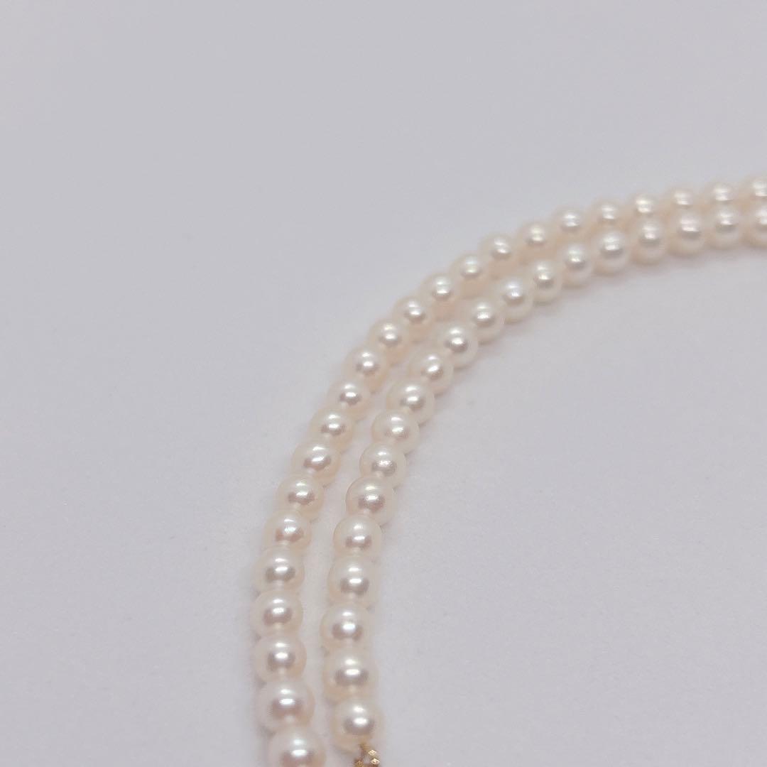 Tasaki Akoya genuine white pearl necklace 41cm length with K18 gold clasp