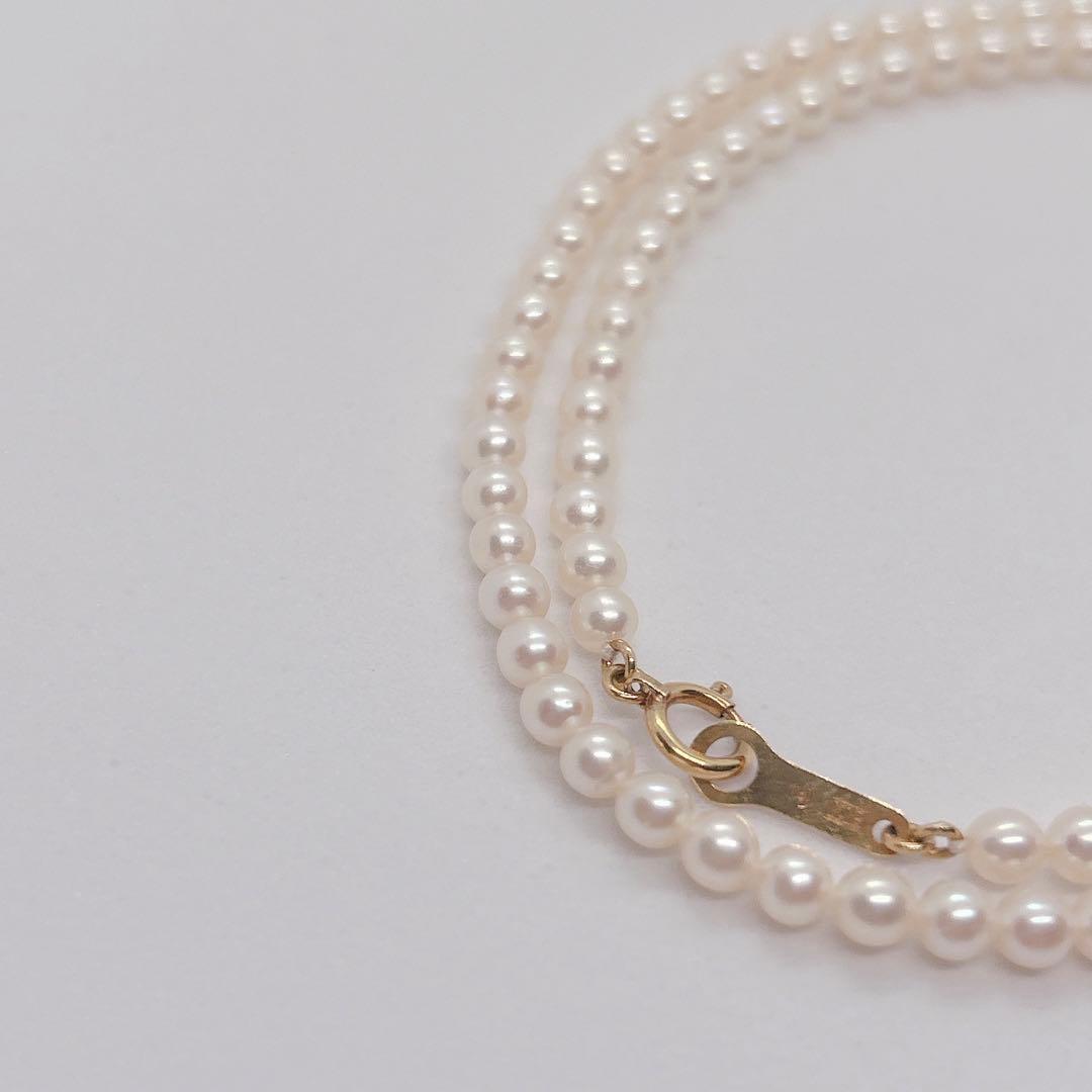 Tasaki Akoya genuine white pearl necklace 41cm length with K18 gold clasp