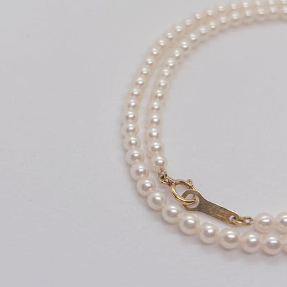 Tasaki Akoya genuine white pearl necklace 41cm length with K18 gold clasp