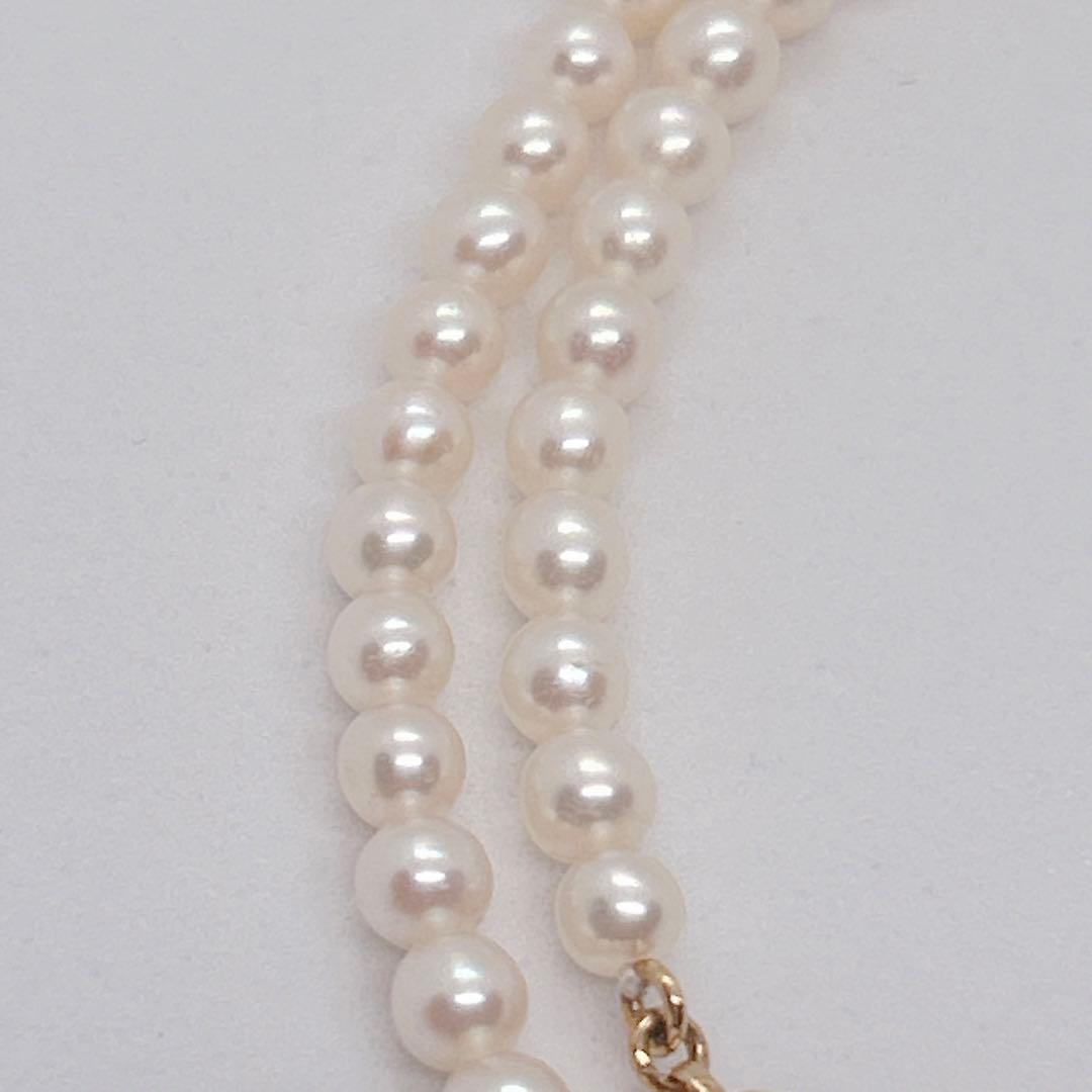 Tasaki Akoya genuine white pearl necklace 41cm length with K18 gold clasp