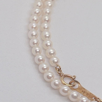 Tasaki Akoya genuine white pearl necklace 41cm length with K18 gold clasp