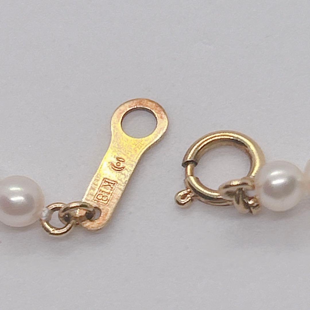 Tasaki Akoya genuine white pearl necklace 41cm length with K18 gold clasp