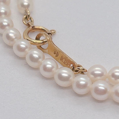 Tasaki Akoya genuine white pearl necklace 41cm length with K18 gold clasp