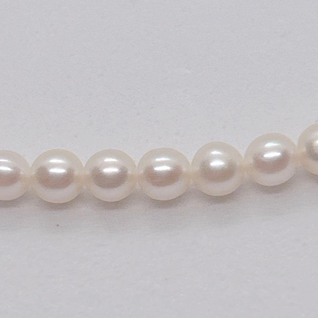 Tasaki Akoya genuine white pearl necklace 41cm length with K18 gold clasp