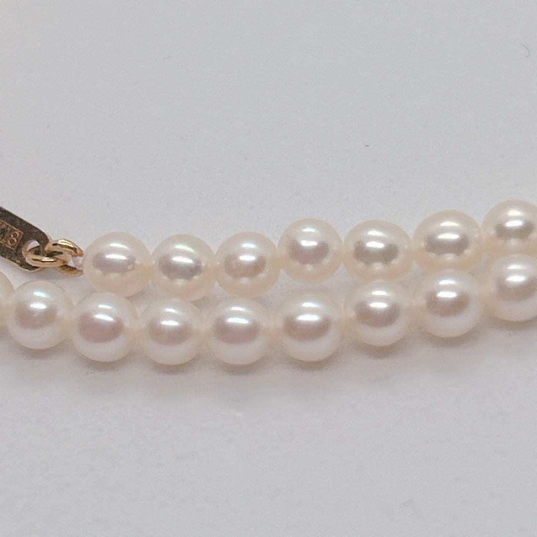 Tasaki Akoya genuine white pearl necklace 41cm length with K18 gold clasp