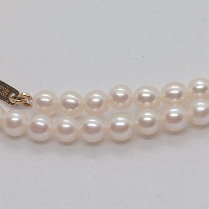 Tasaki Akoya genuine white pearl necklace 41cm length with K18 gold clasp