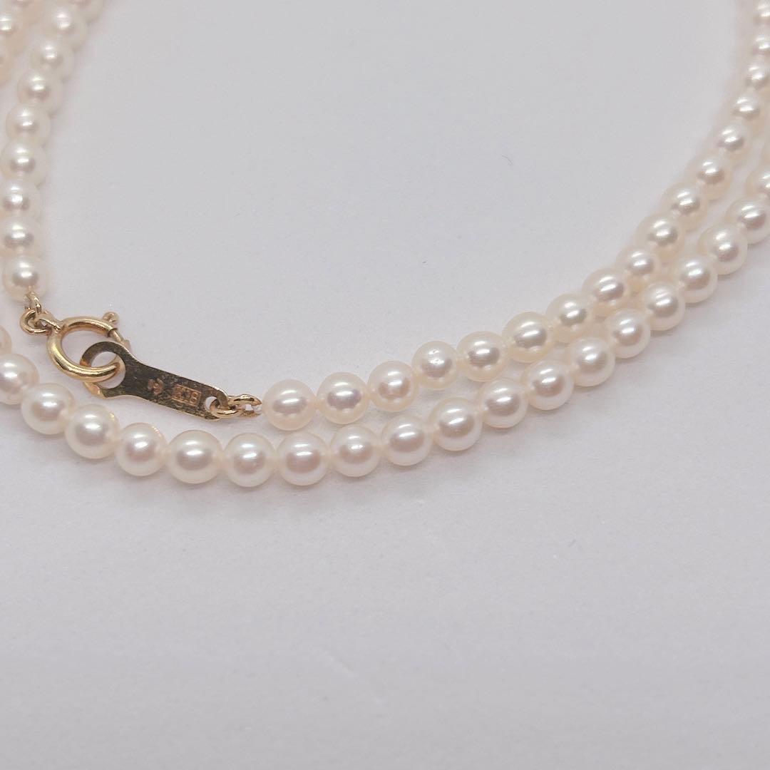 Tasaki Akoya genuine white pearl necklace 41cm length with K18 gold clasp