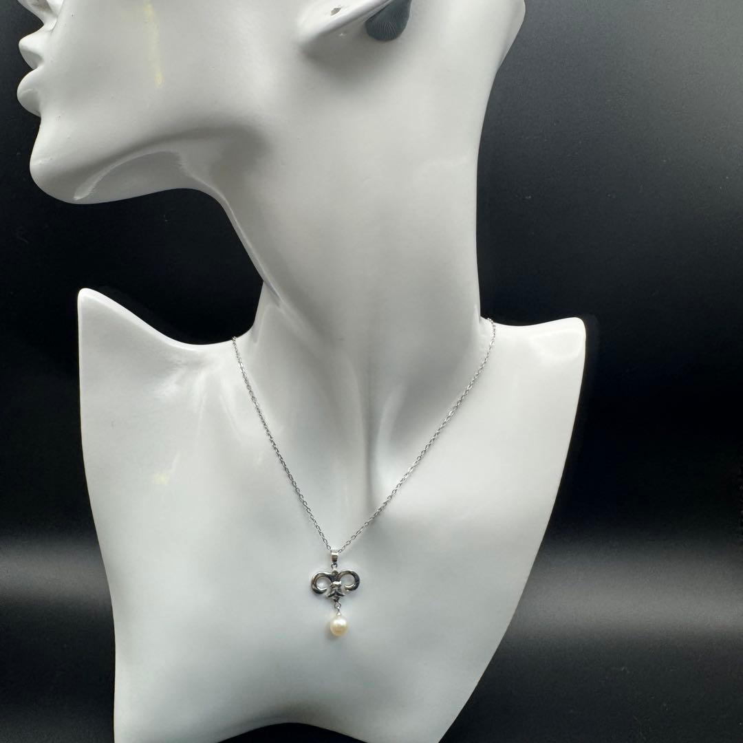 Mikimoto Akoya pearl necklace featuring 6.15 mm pearls on a 40 cm stainless steel chain with a delicate charm