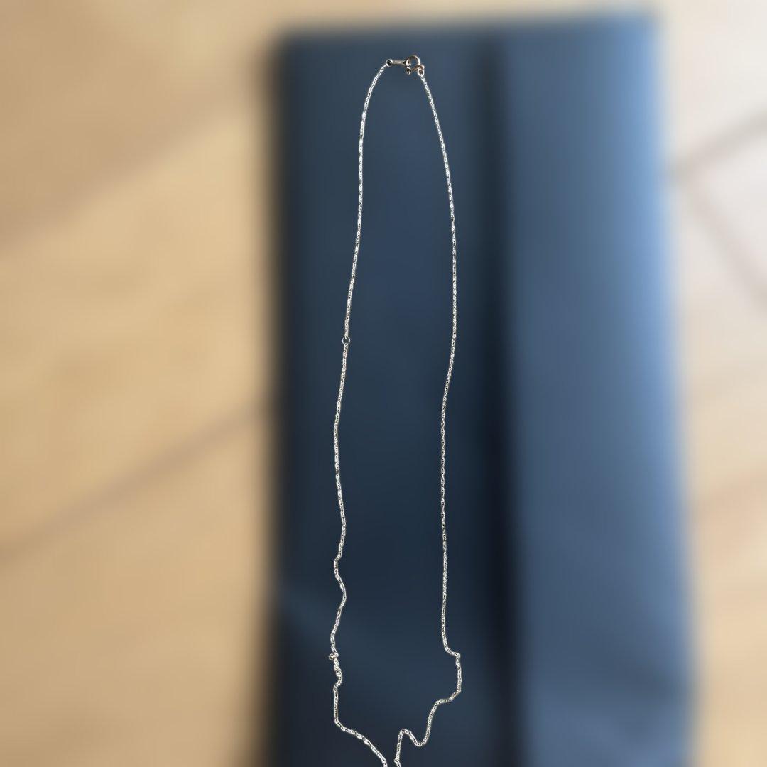 agete K18 gold necklace chain measuring 50cm displayed on white background
