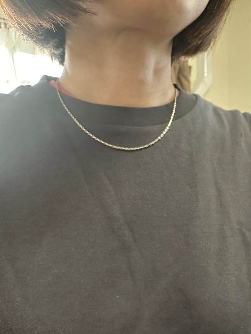 Silver chain necklace with a 40 cm length featuring a polished agate pendant