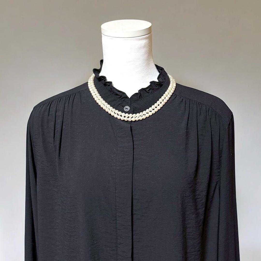Double strand Tasaki Akoya pearl necklace with round 6.1-6.3 mm pearls and silver clasp