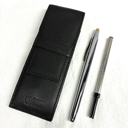 Silver CROSS ballpoint pen with dedicated case and replacement ink on a white background