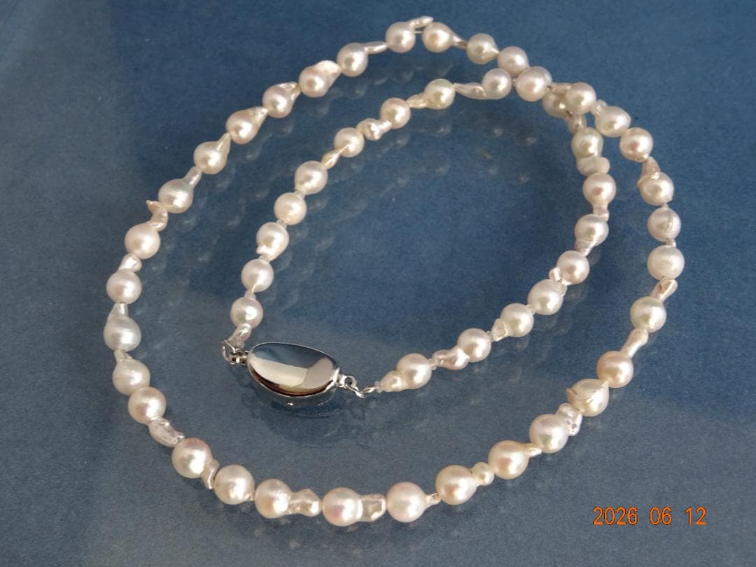 Akoya Pearl Baby Necklace with 5-5.5mm pearls and one-touch SV925 rhodium clasp
