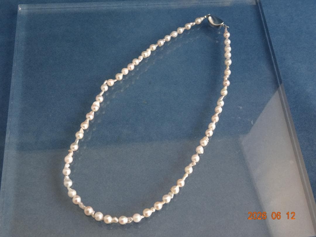 Akoya Pearl Baby Necklace with 5-5.5mm pearls and one-touch SV925 rhodium clasp