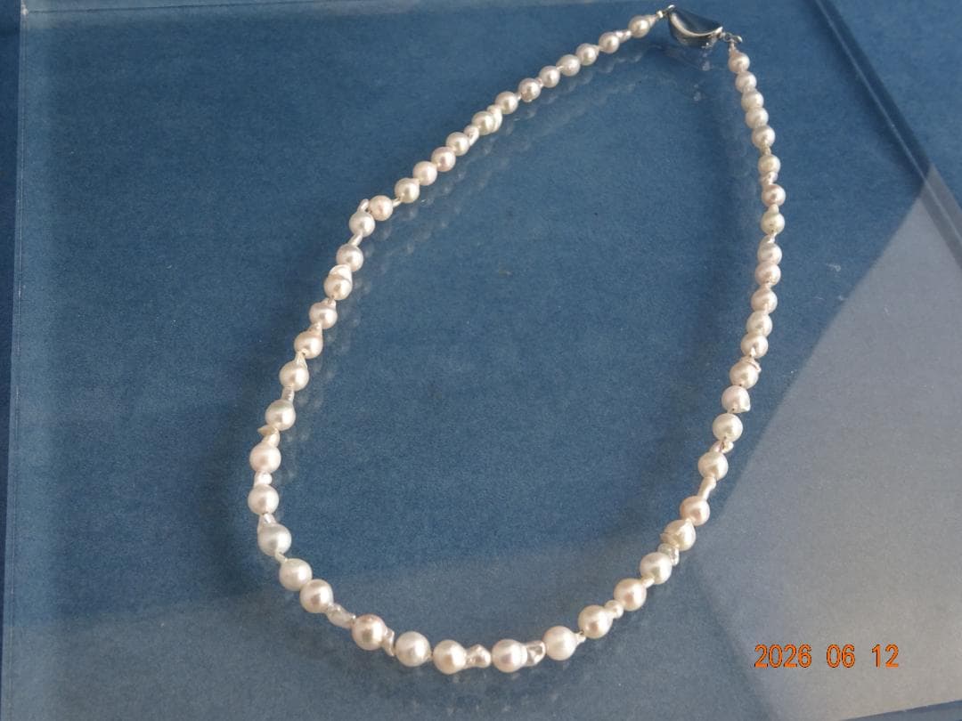 Akoya Pearl Baby Necklace with 5-5.5mm pearls and one-touch SV925 rhodium clasp