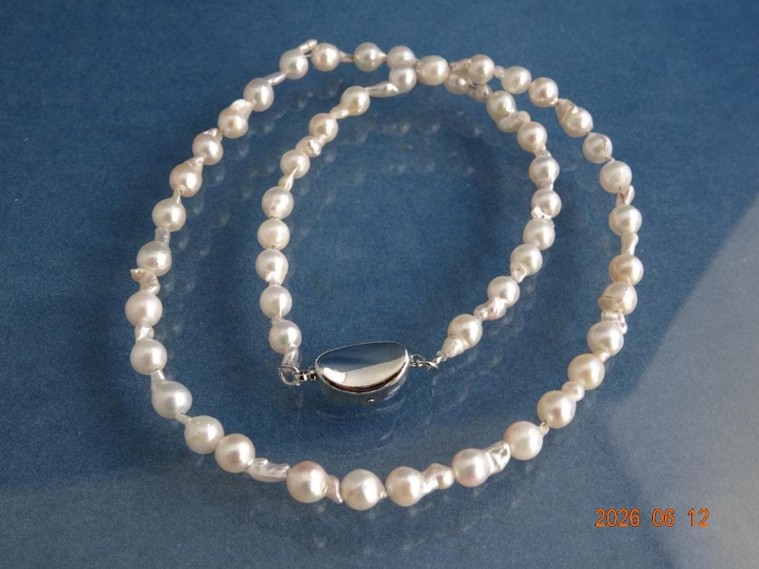 Akoya Pearl Baby Necklace with 5-5.5mm pearls and one-touch SV925 rhodium clasp