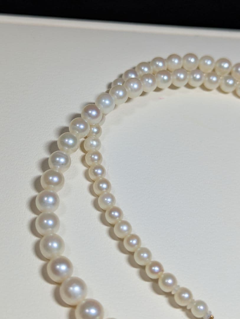 N92 Akoya Pearl Graduation Necklace featuring 3.3-7.8mm pearls on a 43cm chain