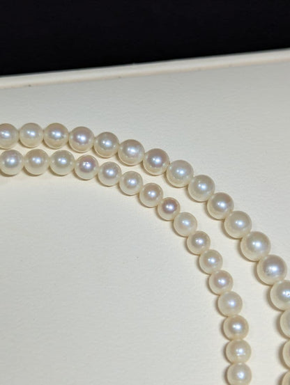 N92 Akoya Pearl Graduation Necklace featuring 3.3-7.8mm pearls on a 43cm chain