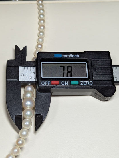 N92 Akoya Pearl Graduation Necklace featuring 3.3-7.8mm pearls on a 43cm chain