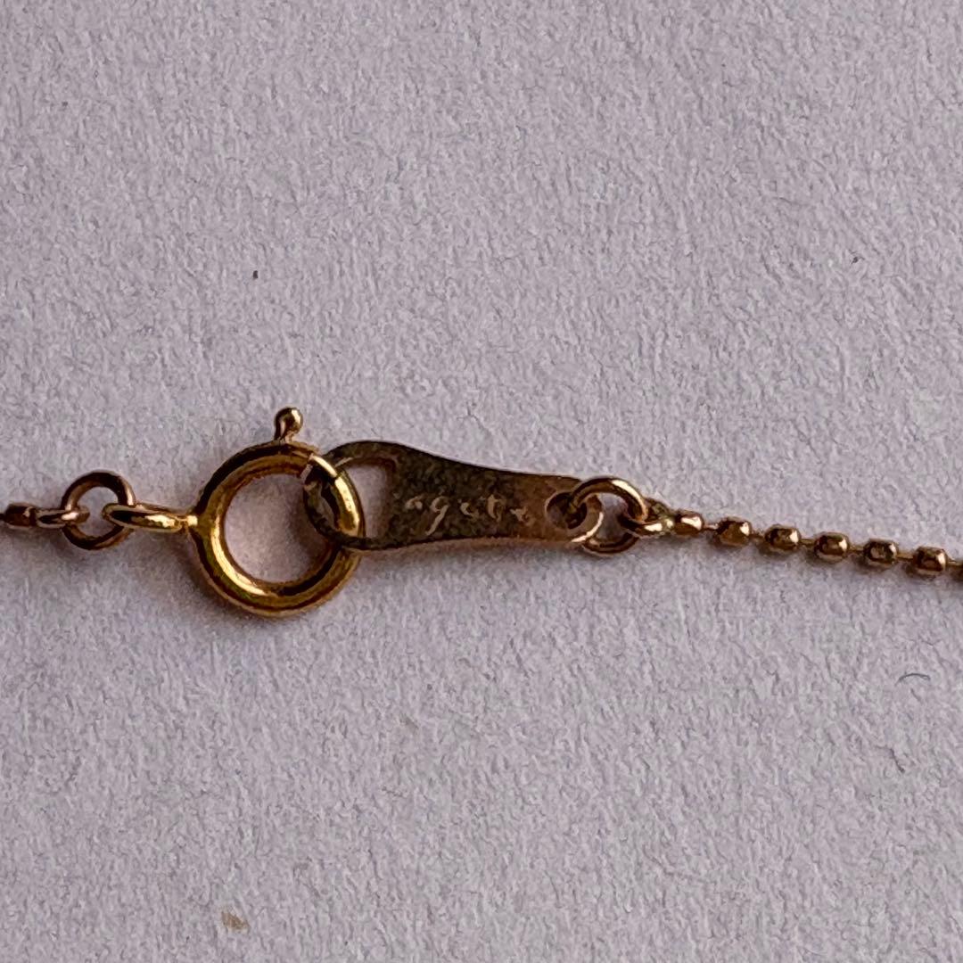 agete K10 Lemon Quartz necklace in pink gold with small diamond charm on 40 cm chain